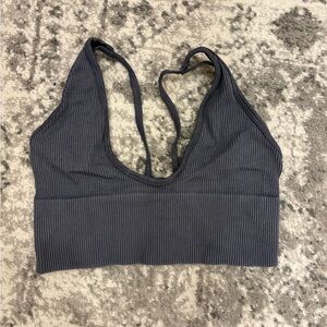 Forever 21 Charcoal Ribbed Sports Bra